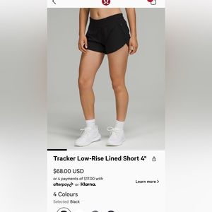 Lululemon 4" blue tracker shorts